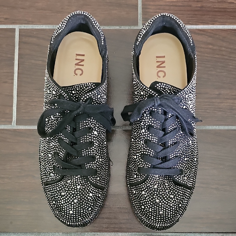 INC International Concepts Black Sparkle Sneakers - Picture 5 of 6